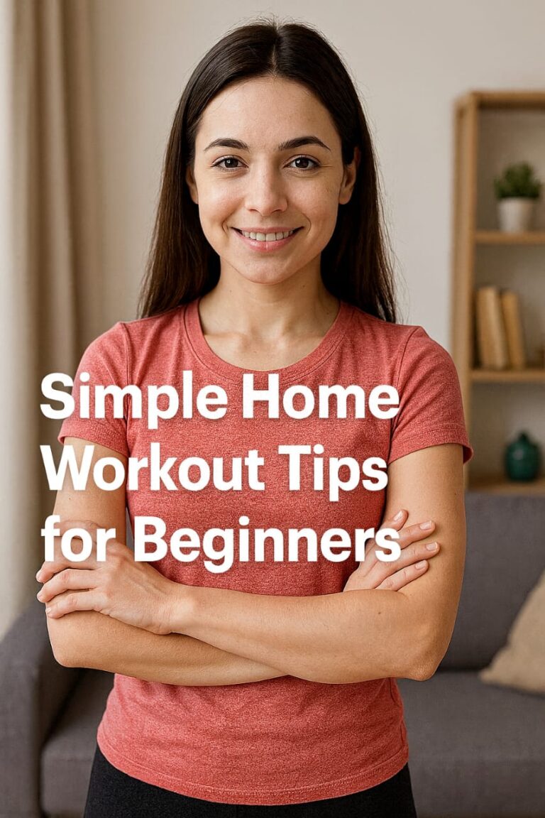 Smiling young woman standing with folded arms at home
