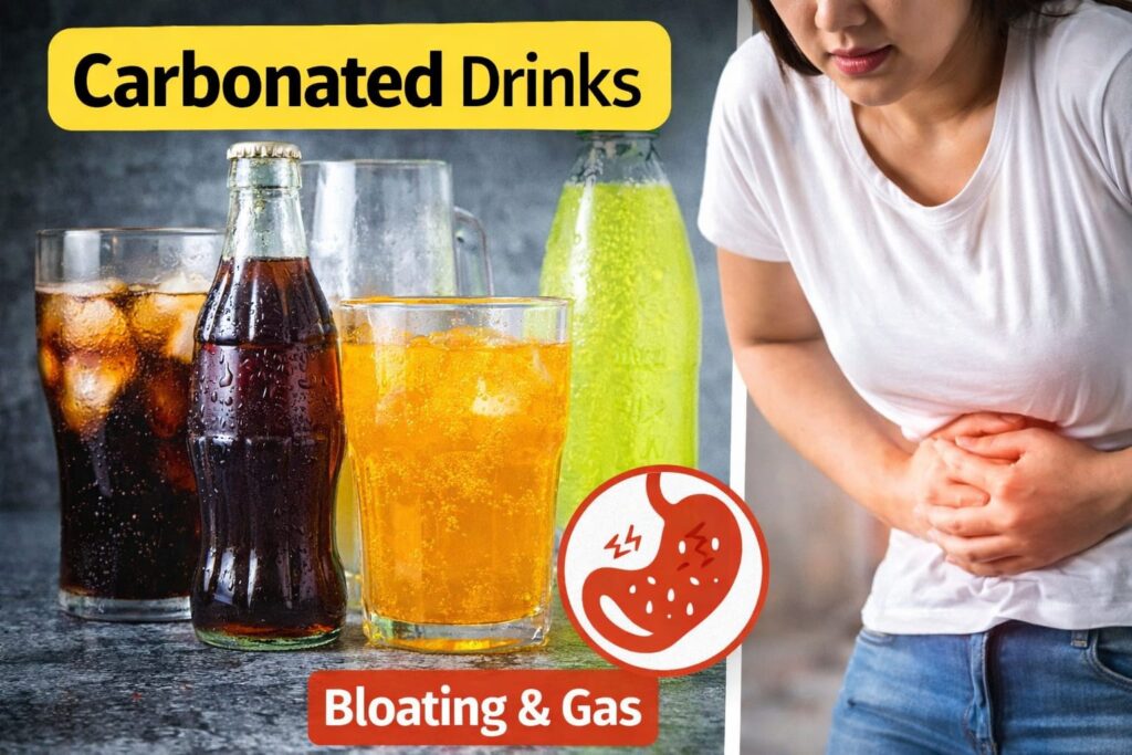 carbonated drinks causing bloating and gas