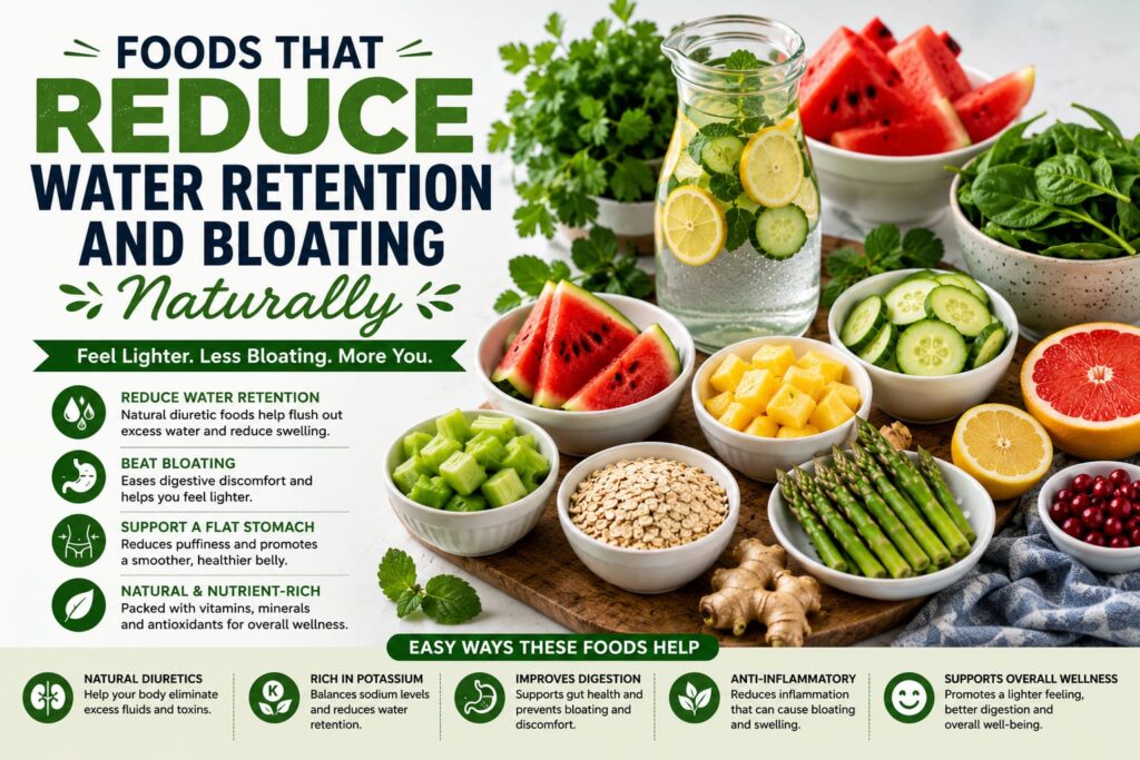 15 Best Foods That Reduce Water Retention and Bloating Fast foods that reduce water retention 2