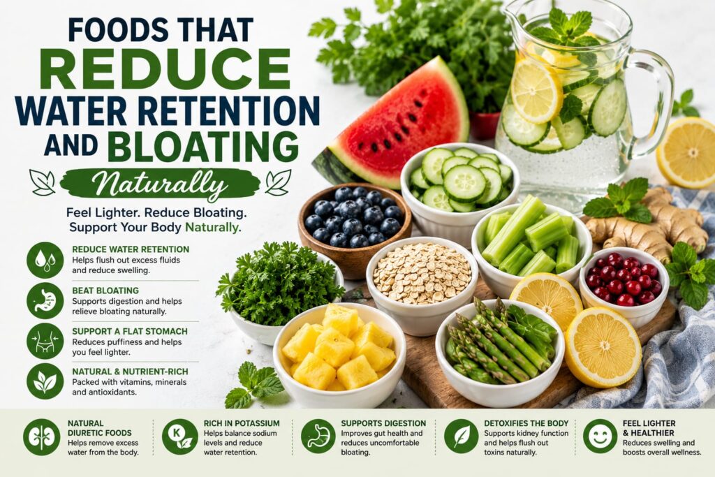 15 Best Foods That Reduce Water Retention and Bloating Fast foods that reduce water retention 3
