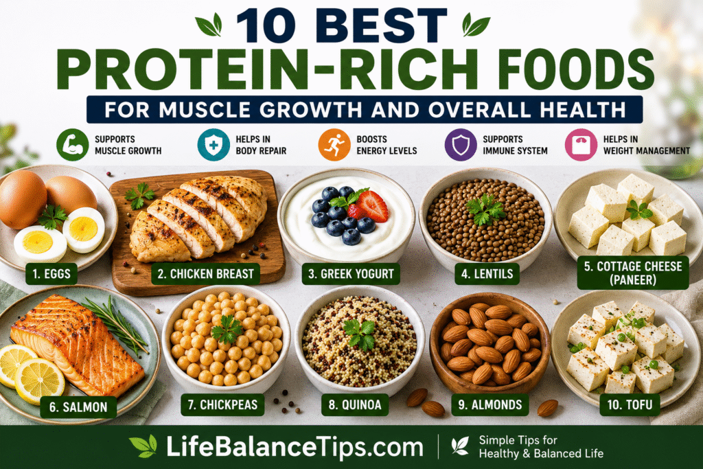 10 Best Protein-Rich Foods for Muscle Growth and Overall Health protein-rich foods