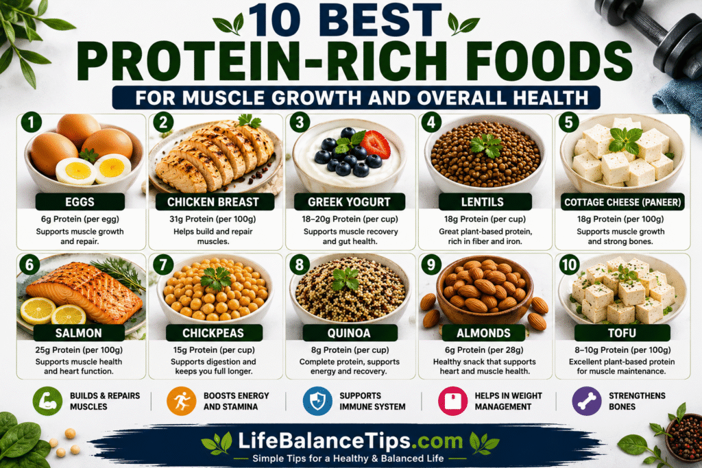 10 Best Protein-Rich Foods for Muscle Growth and Overall Health protein-rich foods