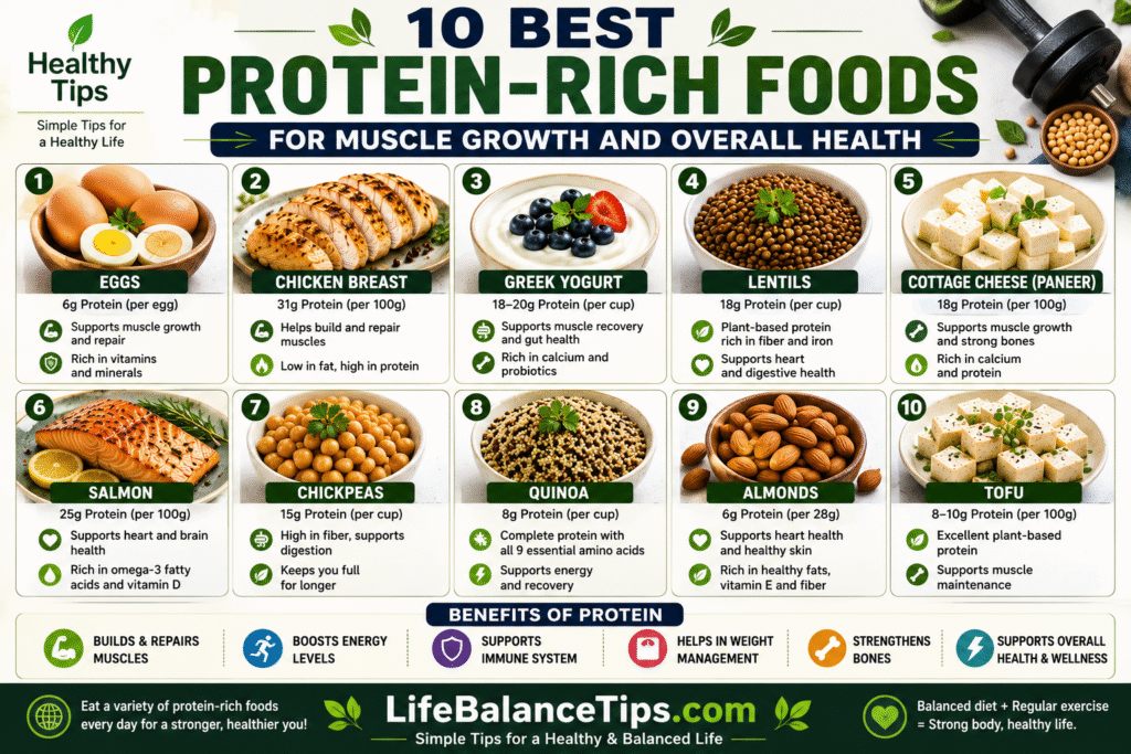 10 Best Protein-Rich Foods for Muscle Growth and Overall Health best protein-rich foods