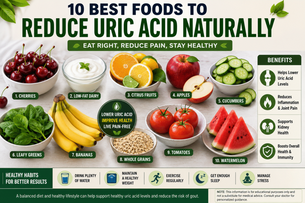 foods to reduce uric acid 