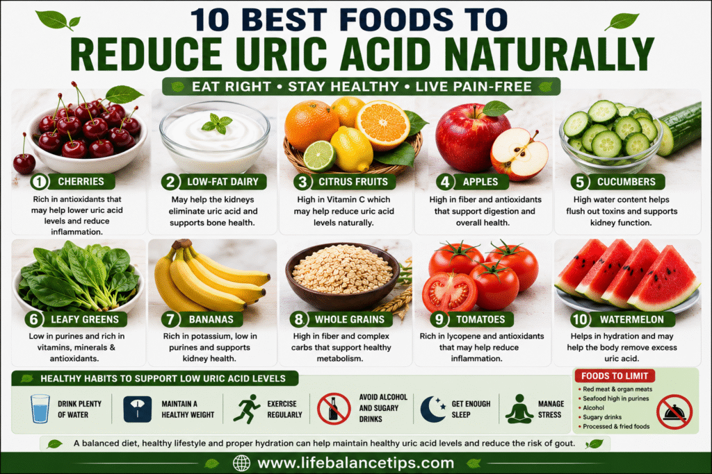 foods to reduce uric acid 