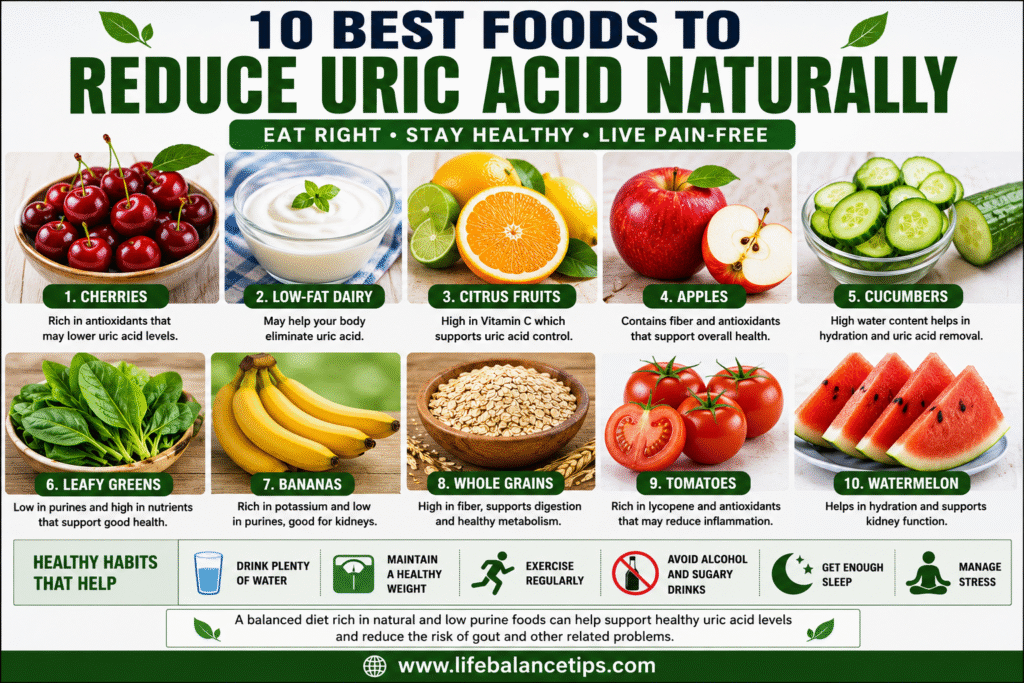 foods to reduce uric acid 