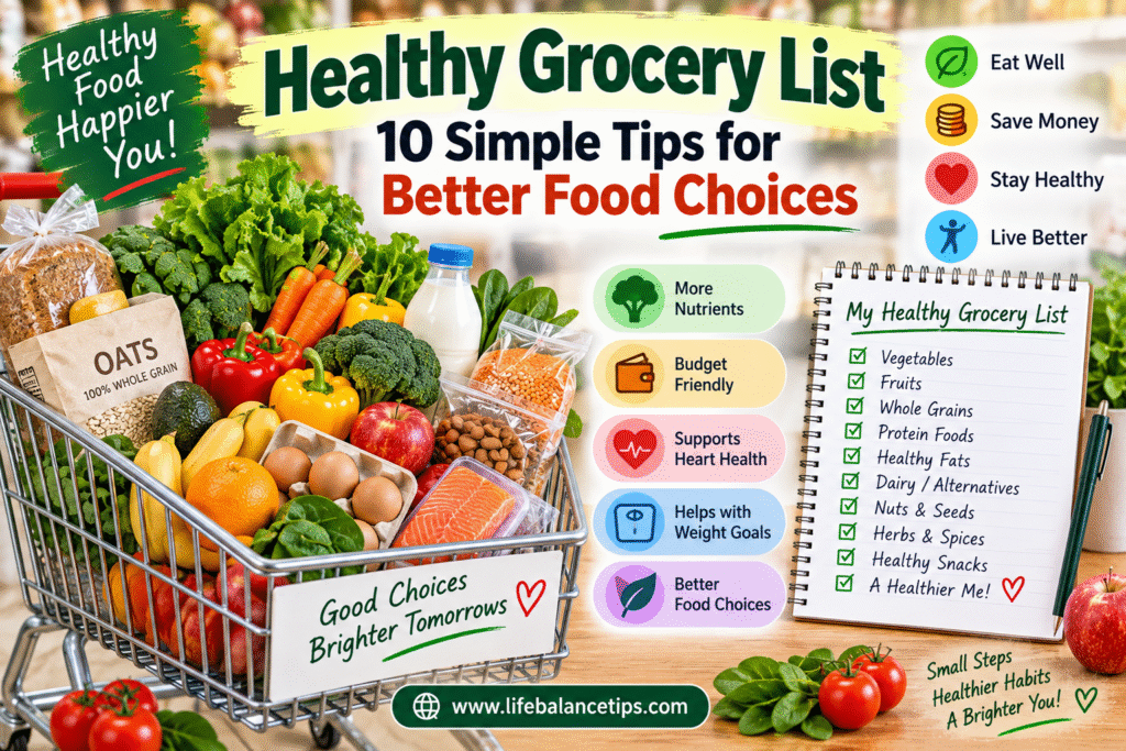 healthy grocery list for better food choices