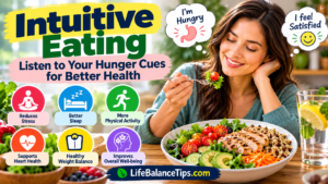Intuitive Eating: Could Listening to Your Hunger Cues Support Better Health? intuitive eating and healthy food choices with a balanced meal